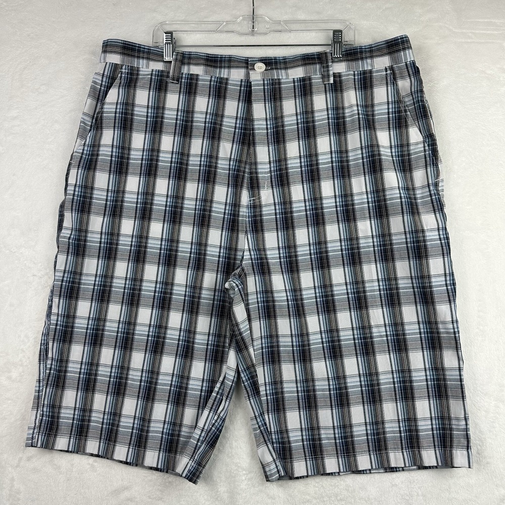 Linea Uomo Mens Plaid Shorts‎ Size 44 Black Blue White NWOT